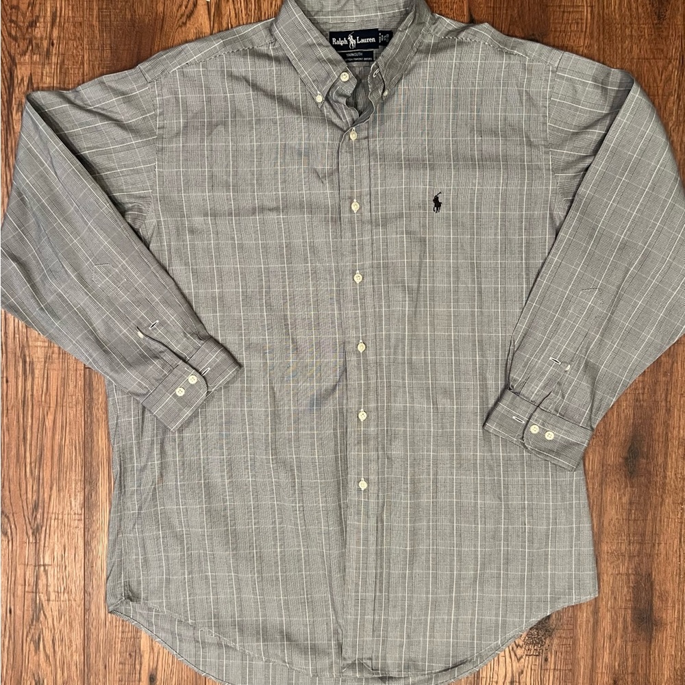 Ralph Lauren plaid collared button down dress shirt Men’s 16.5 neck